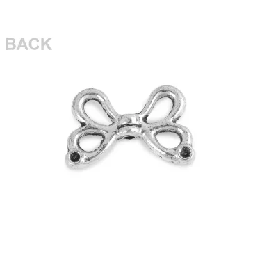   Angyalszárny köztes dísz  15x10 mm köztes ellem - platina (10 db-os csomagolás)
