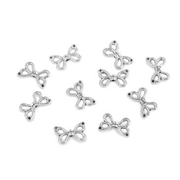   Angyalszárny köztes dísz  15x10 mm köztes ellem - platina (500 db-os csomagolás)
