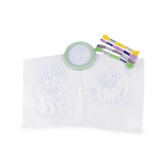 Gyerek hímzés előnyomott mintával és kerettel