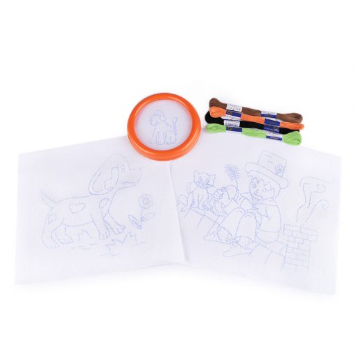 Gyerek hímzés előnyomott mintával és kerettel