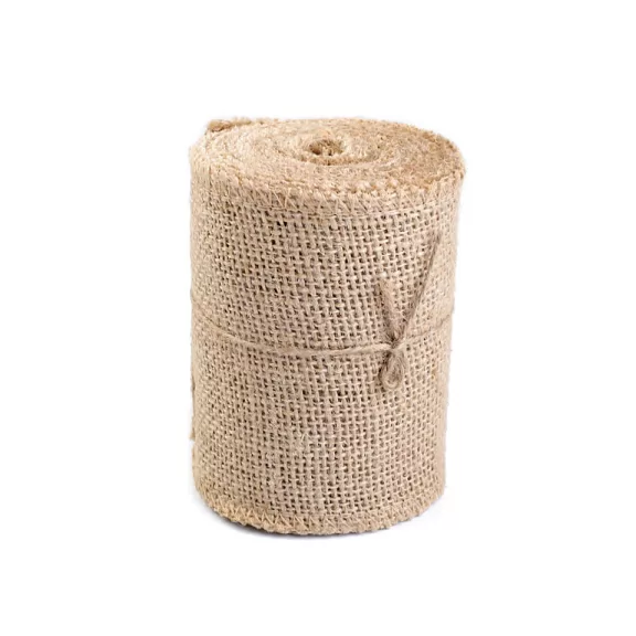 Juta szalag szélessége 10 cm - természetes bézs (4,5 m-es csomagolás) Juta szalag szélessége 10 cm - természetes bézs (4,5 m-es csomagolás)