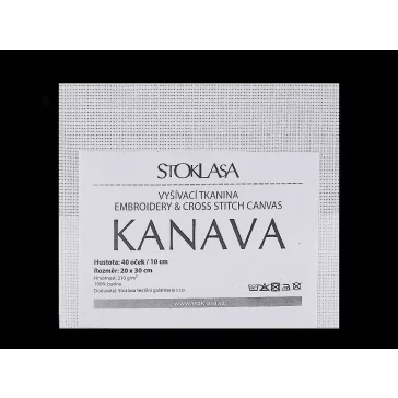   Kanava hímzővászon 20x30 cm 40 szem - fehér (10 db-os csomagolás)