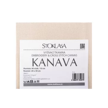   Kanava hímzővászon 20x30 cm 40 szem - fehér (10 db-os csomagolás)