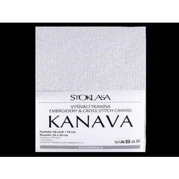  Kanava hímzővászon 20x30 cm 46 szemes - fehér (5 db-os csomagolás)