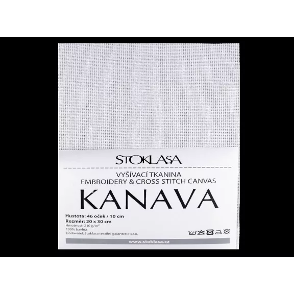 Kanava hímzővászon 20x30 cm 46 szemes - fehér (5 db-os csomagolás) Kanava hímzővászon 20x30 cm 46 szemes - fehér (5 db-os csomagolás)