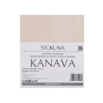   Kanava hímzővászon 20x30 cm 46 szemes - ecru (10 db-os csomagolás)