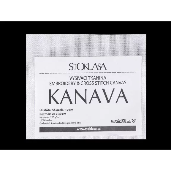 Kanava hímzővászon 20x30 cm 54 szem - fehér (1 db-os csomagolás) Kanava hímzővászon 20x30 cm 54 szem - fehér (1 db-os csomagolás)