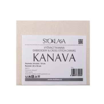   Kanava hímzővászon 20x30 cm 54 szem - ecru (10 db-os csomagolás)