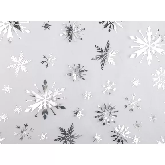 Organza with Snowflakes – Transparent Organza with Snowflakes – Transparent