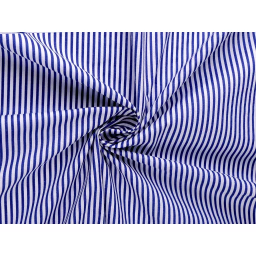 Királykék csíkos pamutvászon