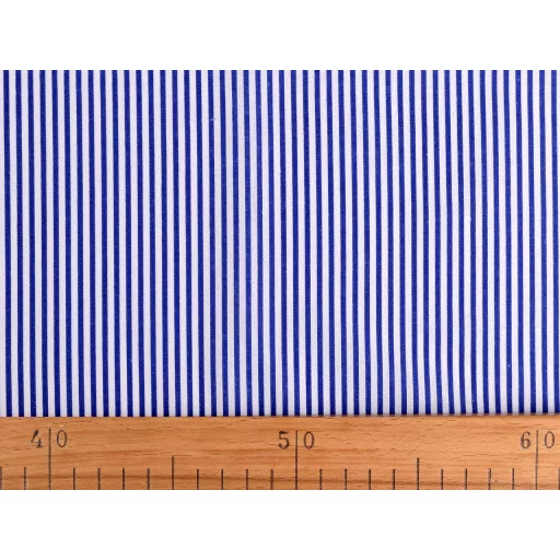 Királykék csíkos pamutvászon