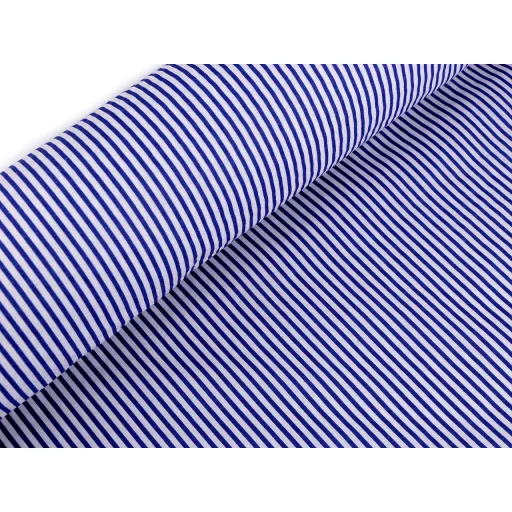 Királykék csíkos pamutvászon