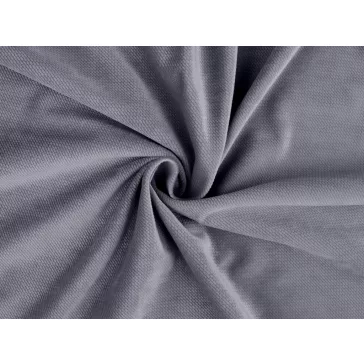 Velvet / bársony strukturált egyszínű – szürke