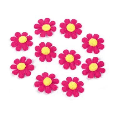   Filc anyagból virág Ø2,7 cm - 4 málnás (60 db-os csomagolás)