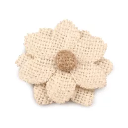 Textil aplikáció / felvarrható juta virág