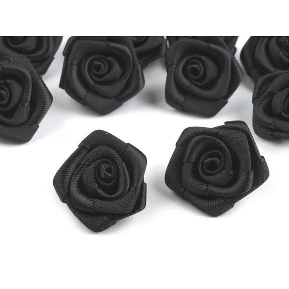 Szatén szalag rózsa Ø20 mm - 9 fekete (50 db-os csomagolás) Szatén szalag rózsa Ø20 mm - 9 fekete (50 db-os csomagolás)