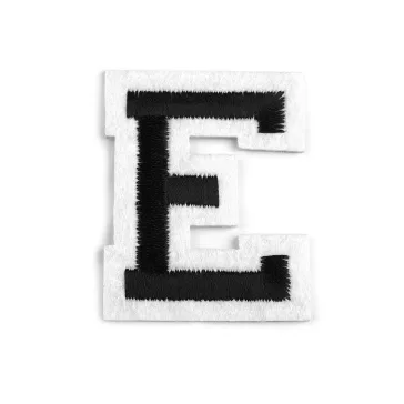   Felvasalható folt betűk - 5 "E" fekete (10 db-os csomagolás)