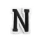 Felvasalható folt betűk - 14 "N" fekete (10 db-os csomagolás)