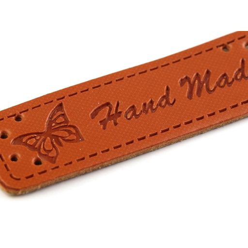 Varrható műbőr címke / dísz / Handmade 15x50 mm dísz