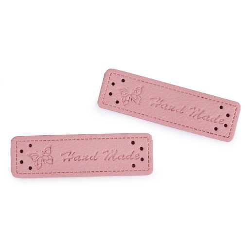 Varrható műbőr címke / dísz / Handmade 15x50 mm dísz