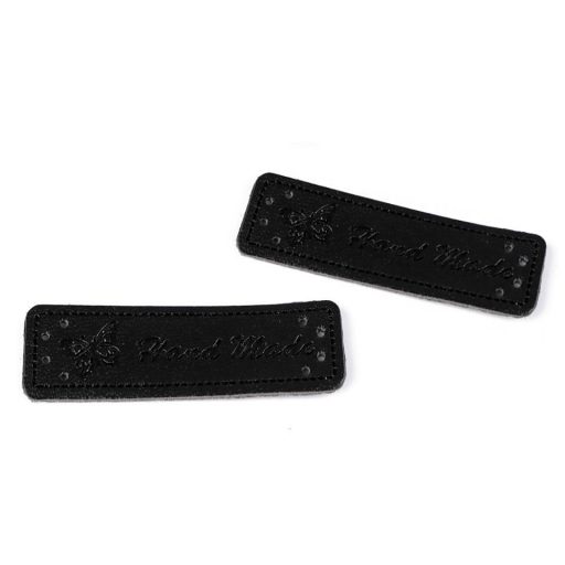 Varrható műbőr címke / dísz / Handmade 15x50 mm dísz