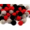 Színes zsenilia golyó Pom pom Ø20 mm - 8 piros (1 zacskó)