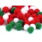 Színes pom pom golyók Ø8 és 10 mm - 4 (Ø8 mm) mix karácsony (1 zacskó)