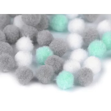   Színes pom pom golyók Ø8 és 10 mm - 4 (Ø8 mm) mix karácsony (1 zacskó)