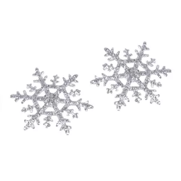   Rávasalható, csillámporos pihely Ø4 cm - 1 ezüst AB (100 db-os csomagolás)