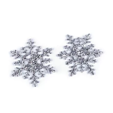   Rávasalható, csillámporos pihely Ø4 cm - 1 ezüst AB (100 db-os csomagolás)