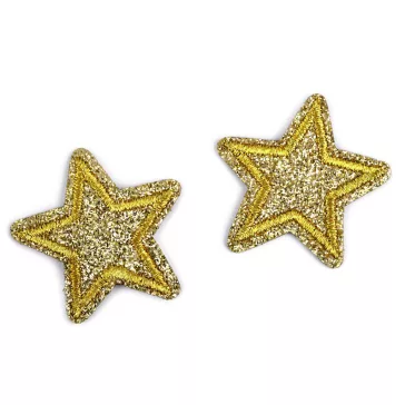   Felvasalható csillag glitterekkel - 3 arany (50 db-os csomagolás)
