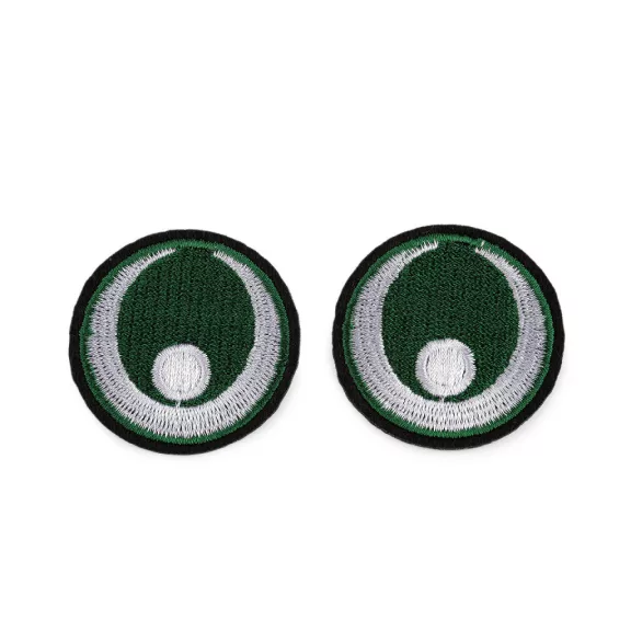 Vasalható címke / szem Ø38 mm - 2 fenyőzöld (40 db-os csomagolás) Vasalható címke / szem Ø38 mm - 2 fenyőzöld (40 db-os csomagolás)