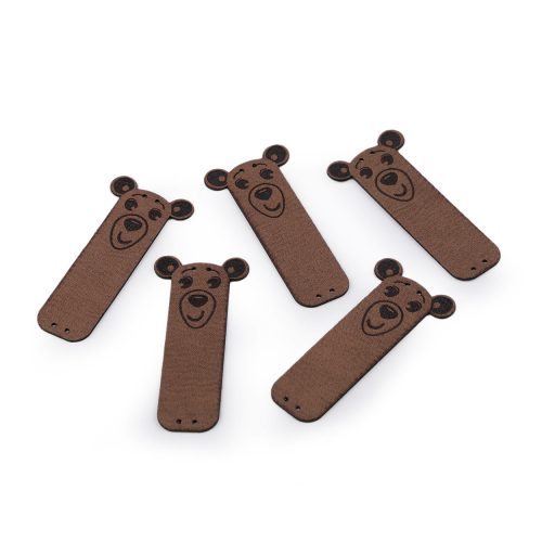 Varrható címke / műbőr dísz medve matrica