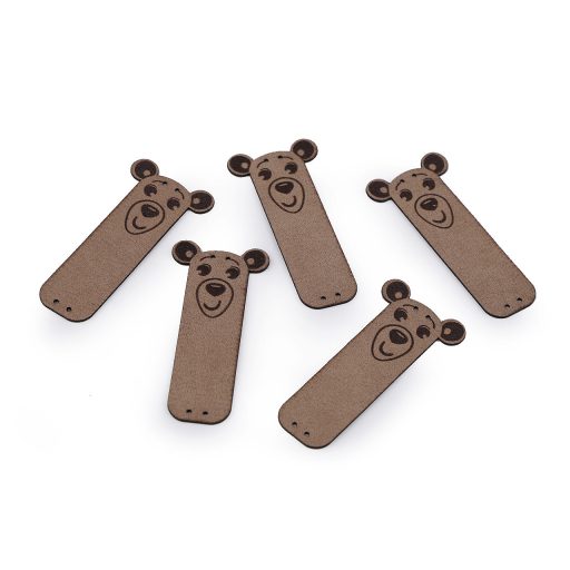 Varrható címke / műbőr dísz medve matrica