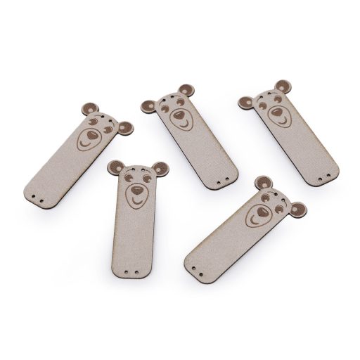 Varrható címke / műbőr dísz medve matrica