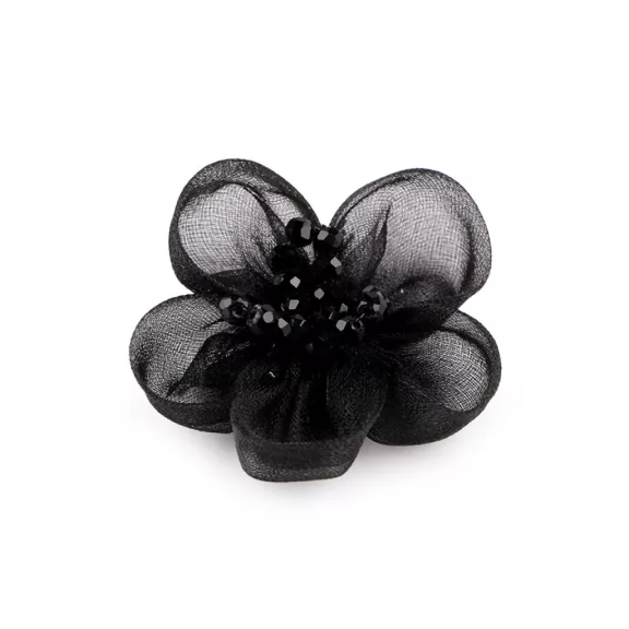 Organza virág csiszolt kövekkel varrásra és ragasztásra Ø4,5 cm - 1 (26) fekete (2 db-os csomagolás) Organza virág csiszolt kövekkel varrásra és ragasztásra Ø4,5 cm - 1 (26) fekete (2 db-os csomagolás)
