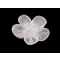 Organza virág csiszolt kövekkel varrásra és ragasztásra Ø4,5 cm - 2 (1) fehér (2 db-os csomagolás)