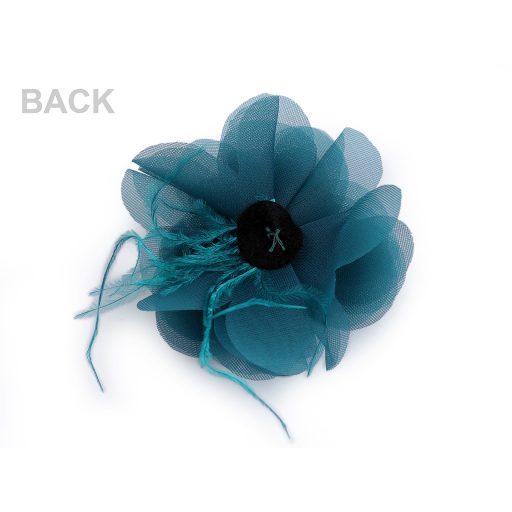 Sifon virág gyöngyökkel varrásra és ragasztásra Ø8-9 cm