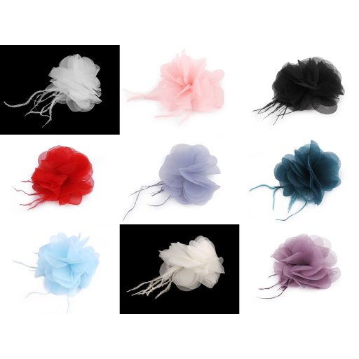 Sifon virág gyöngyökkel varrásra és ragasztásra Ø8-9 cm