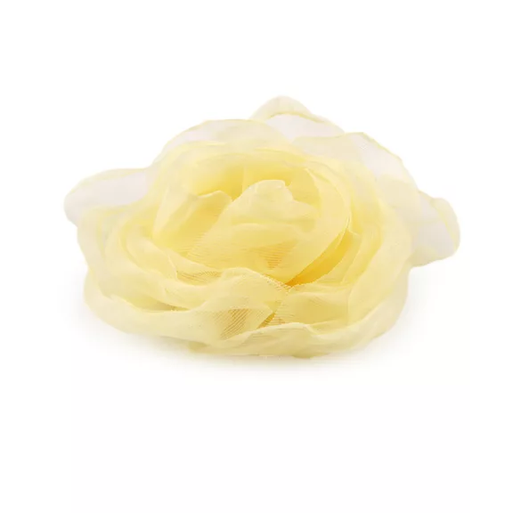 Organza virág rózsa varrásra és ragasztásra Ø8 cm - 3 vil. sárga (1 db-os csomagolás) Organza virág rózsa varrásra és ragasztásra Ø8 cm - 3 vil. sárga (1 db-os csomagolás)
