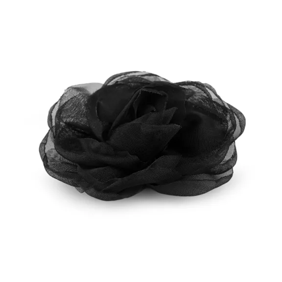 Organza virág rózsa varrásra és ragasztásra Ø8 cm - 10 fekete (10 db-os csomagolás) Organza virág rózsa varrásra és ragasztásra Ø8 cm - 10 fekete (10 db-os csomagolás)