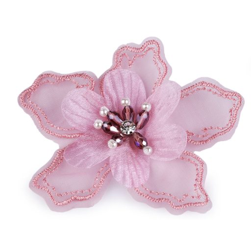 VIrág gyöngyökkel és kövekkel ragasztásra Ø8 cm