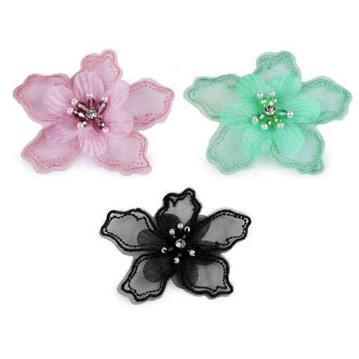 VIrág gyöngyökkel és kövekkel ragasztásra Ø8 cm