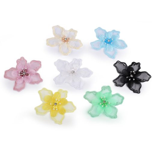 VIrág gyöngyökkel és kövekkel ragasztásra Ø8 cm