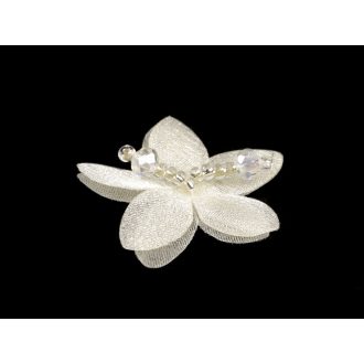 Gyönygös virág díasz felvarrható, ragasztható Ø4 cm