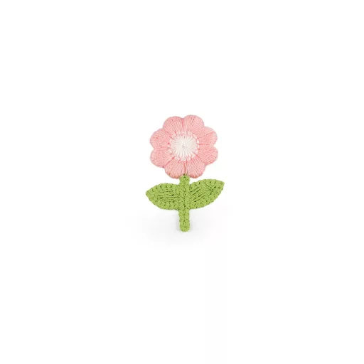 Hímzett virág 2,4x3,7 cm dísz
