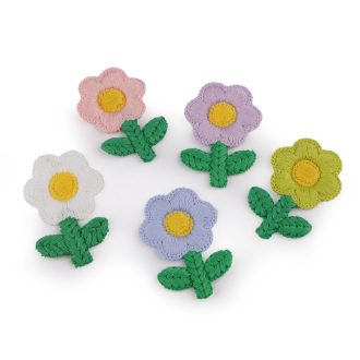 Hímzett virág 3,8 x 6 cm dísz