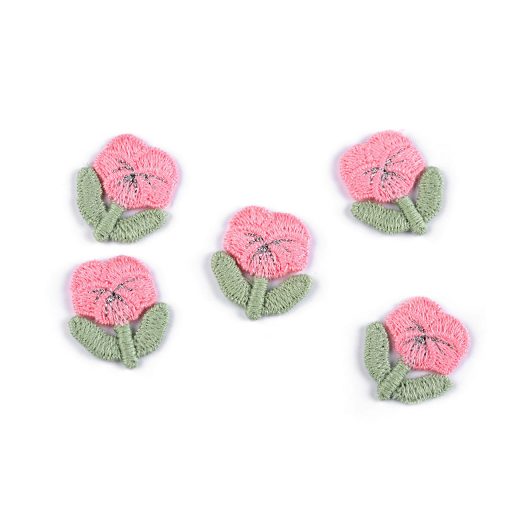 Hímzett virág 2,1x2,5 cm dísz