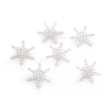   Karácsonyi filc pihe glitteres Ø30 mm - 1 Off White (10 db-os csomagolás)