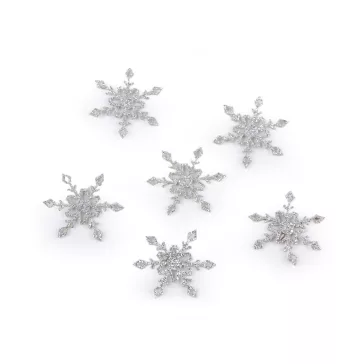   Karácsonyi filc pihe glitteres Ø30 mm - 2 ezüst (10 db-os csomagolás)